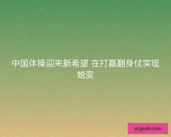 中国体操迎来新希望 在打赢翻身仗实现蜕变